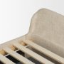 71825-ABC - Solene Queen Upholstered Bedframe w/ Footbed | Curved Headboard | Oatmeal Fabric