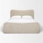 71825-ABC - Solene Queen Upholstered Bedframe w/ Footbed | Curved Headboard | Oatmeal Fabric