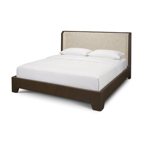 71826-ABC - Winslow Queen Upholstered Bedframe | Shelter Headboard | Oatmeal Fabric Fabric