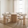 71259 - Tribeca Curve Open Back Cream Chenille Tripod Frame Dining Chair