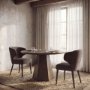 71268 - Niles 20" Seat Height Brown Fabric W/ Dark Brown Wooden Legs Wingback Dining Chair