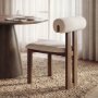 71314 - Tribeca Curve Open Back Cream and Dark Brown Tripod Frame Dining Chair