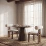 71314 - Tribeca Curve Open Back Cream and Dark Brown Tripod Frame Dining Chair