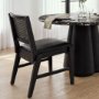71315 - Reid Framed Black Cane Black Leather Dining Chair