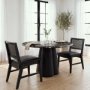 71315 - Reid Framed Black Cane Black Leather Dining Chair