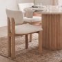 71318 - Soho Curved Open Back Cream w/ Light Brown Tripod Frame Dining Chair