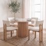 71318 - Soho Curved Open Back Cream w/ Light Brown Tripod Frame Dining Chair