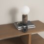 71527 - Caldo Brown Marble Base w/ Frosted Glass Globe Table Lamp