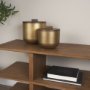 71631 - Voss Brass Metal w/ Dark Brown Lid Canister Set