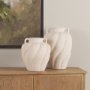 71595 - Syros Twisted Small Cream Ceramic Urn Vase