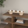 71636 - Plinth Walnut Wood w/ Glass Candle Holder