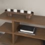 71637 - Plinth White-Washed Wood w/ Glass Candle Holder