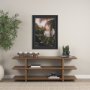 71637 - Plinth White-Washed Wood w/ Glass Candle Holder