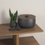 71638 - Voss Black Metal w/ Dark Wood Lid Canister