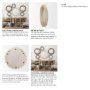 37140 - Cog Mirror 35" Round Natural Wood Frame Mirror