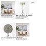 65200 - Phillum (29"x37") Silver Metal Chassis and White Wood Beaded Six Bulb Chandelier 