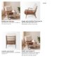67512 - Harman II Cream Fabric and Brown Leather Seat Accent Chair