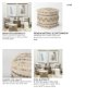 67585 - Caela Beige/Brown Wool, Cotton and Felt Popcorn Stitch Square Pouf 