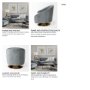 67921 - James II Gray Blue Velvet Covered Seat w Gold Swivel Base Accent Chair 