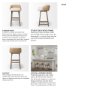 68142 - Monmouth 30.5" Seat Height Cream/Beige Fabric Seat Brown Wood Frame Bar Stool