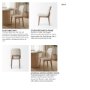 68317 - David Solid Back Dining Side Chair | Tuffed Cream Fabric w/ Brown Wood