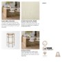 68562V - Parker Cream Fabric Seat Gold Metal Counter Stool
