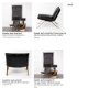 68576 - Flavelle II Black Leather Cushion Seat and Solid Iron Base Accent Chair 