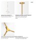 68590 - Desousa II (33.9"L x 8.8"W x 28"H) Brass-Toned Metal Multi-Arm Three Light Chandelier
