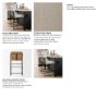 68764V - Stamford 36.5" Light Beige Upholstered Seat w/ Wood Back, Metal Frame Counter Stool