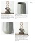 68818 - Gemma III Metal Glossy Green/Gray Chevron Vase