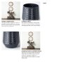 68820 - Gemma I Metal Glossy Dark Blue Chevron Vase