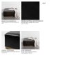 69059 - Minara 36" Square Black Leather Wrapped w/Metal Base Ottoman