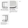 69212 - Kyra 12.0L x 20.0W x 23.0H White Marble Top W/Black Iron Frame C-Shaped End and Side Table