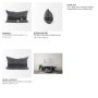 69418-CFD - Sibyl 13x21 Black Fabric Striped and White Fringed Pillow Cover w/Down Filler