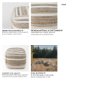 69502 - Aahana 16.0L x 16.0W x 16.0H White/Taupe/Gray Striped Hemp and Cotton Pouf