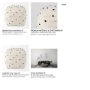 69506 - Amaira 16.0L x 16.0W x 16.0H Cream/Black/White patterned Wool and Cotton Pouf