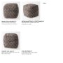 69521 - Falguni 16.0L x 16.0W x 16.0H Gray Leather and Cotton Patterned Pouf