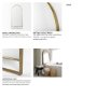 69535 - Sadie 36.0L x 2.0W x 76.0H Antique Gold Metal Rounded Arch Floor Mirror