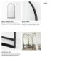 69536 - Sadie 36.0L x 2.0W x 76.0H Black Metal Rounded Arch Floor Mirror