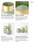 69552 - Minty Medium 8.7L x 8.7W x 12.4H Green Glass Vase W/Matte Gold Metal Neck Cuff