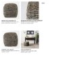 69561 - Aalia 16.0L x 16.0W x 16.0H Charcoal Leather and Jute Pouf