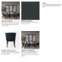 69562V - Niles Wingback Dining Side Chair | Navy Fabric w/ Dark Brown Wooden