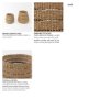 69589 - Hayes 17.7L x 17.7W x 11.8H (Set of 2) Medium Brown Seagrass Round Basket with Stripe Pattern 