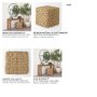 69605 - Adele  17.7L x 17.7W x 17.7H Medium Brown Seagrass Woven Square Pouf 
