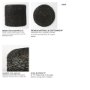 69606 - Dina 17.7L x 17.7W x 17.7H Black Cornhusk and Water Hyacinth Round Pouf 