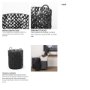 69608 - Lola (Set of 3) Black Water Hyacinth Zig Zag Weave Round Basket W/ Handles