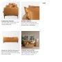 69689 - Lake Como 85.8W Tan Leather Three Seater Sofa