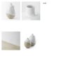 69796 - Amos 20.5L x 20.5W x 31.9H White and Dark Beige Color Blocked Ceramic Floor Vase