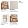 69831V - Cline Curved Back Dining Side Chair | Cream Fabric w/ Brown Wood