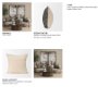 71090 - Jalia 20x20 Cream and Black Cotton Decorative Square Pillow Cover